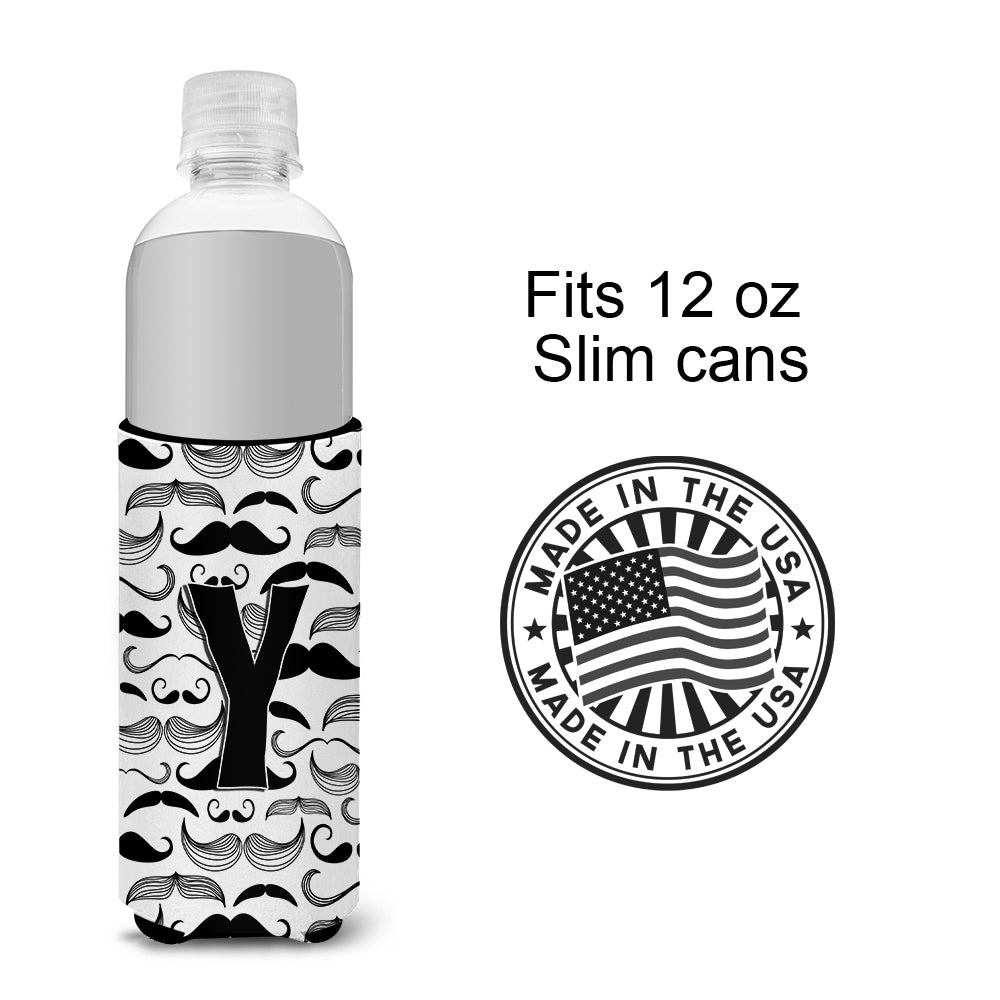 Letter Y Moustache Initial Ultra Beverage Insulators for slim cans CJ2009-YMUK.