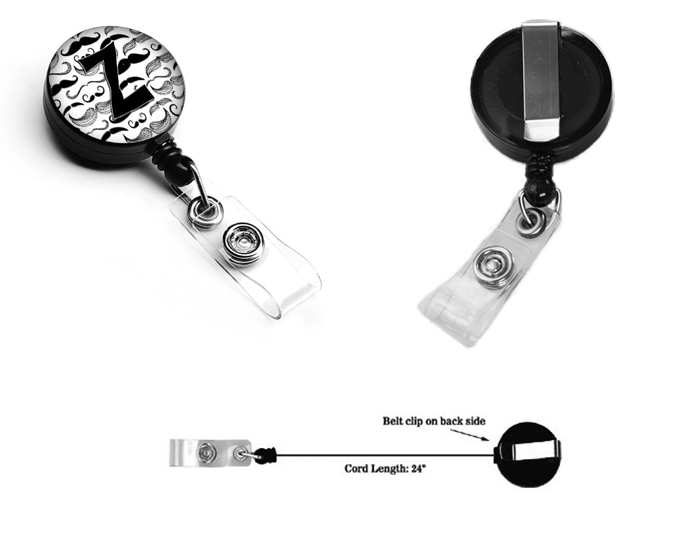 Caroline's Treasures Letter Z Moustache Initial Retractable Badge Reel CJ2009-ZBR