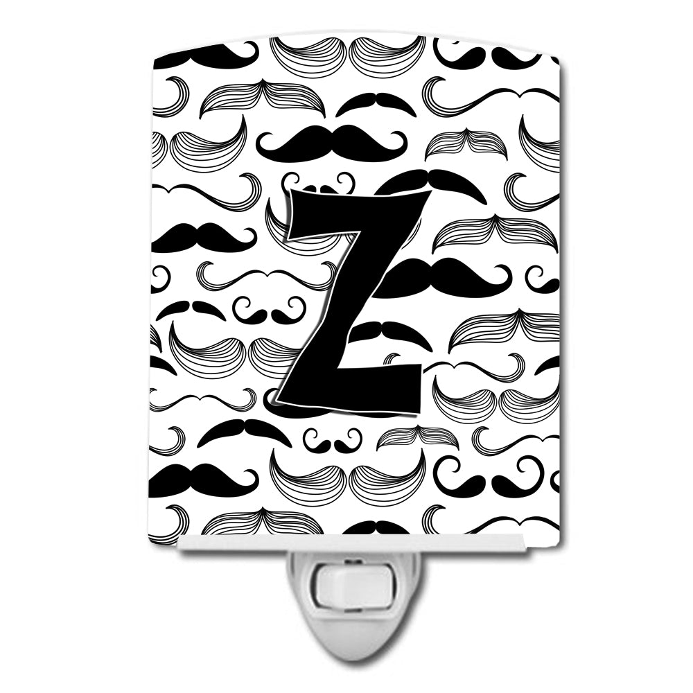 Letter Z Moustache Initial Ceramic Night Light CJ2009-ZCNL - the-store.com