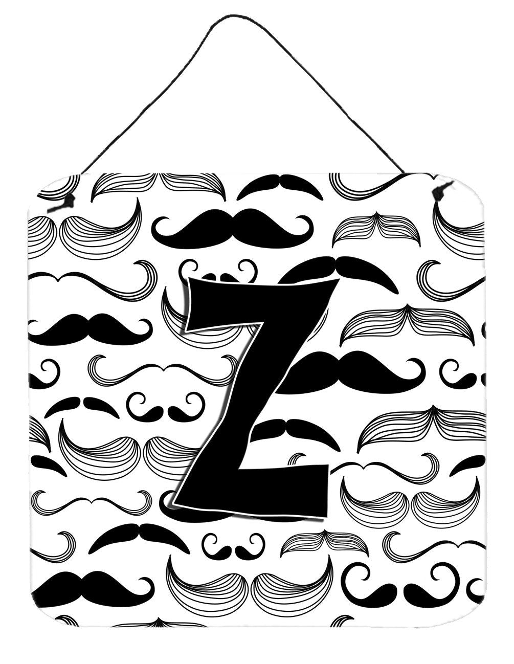 Letter Z Moustache Initial Wall or Door Hanging Prints CJ2009-ZDS66 by Caroline's Treasures