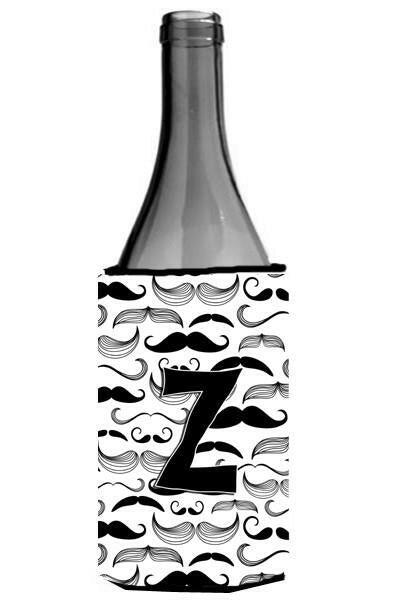 Letter Z Moustache Initial Wine Bottle Beverage Insulator Hugger CJ2009-ZLITERK by Caroline&#39;s Treasures