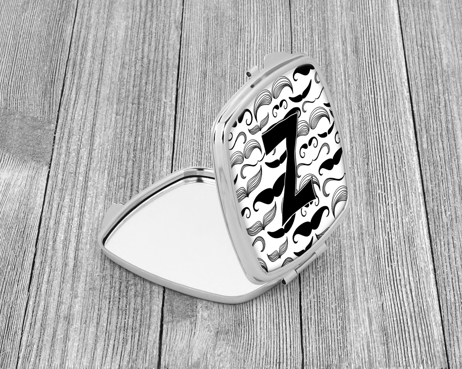 Caroline's Treasures Letter Z Moustache Initial Compact Mirror – Stylish Purse Mirror with Artistic Covers CJ2009-ZSCM
