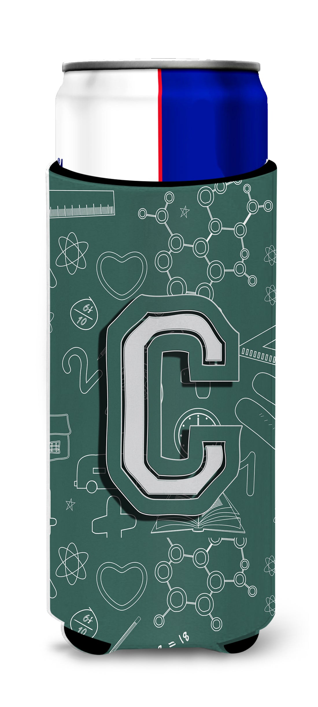 Letter C Back to School Initial Ultra Beverage Insulators for slim cans CJ2010-CMUK.