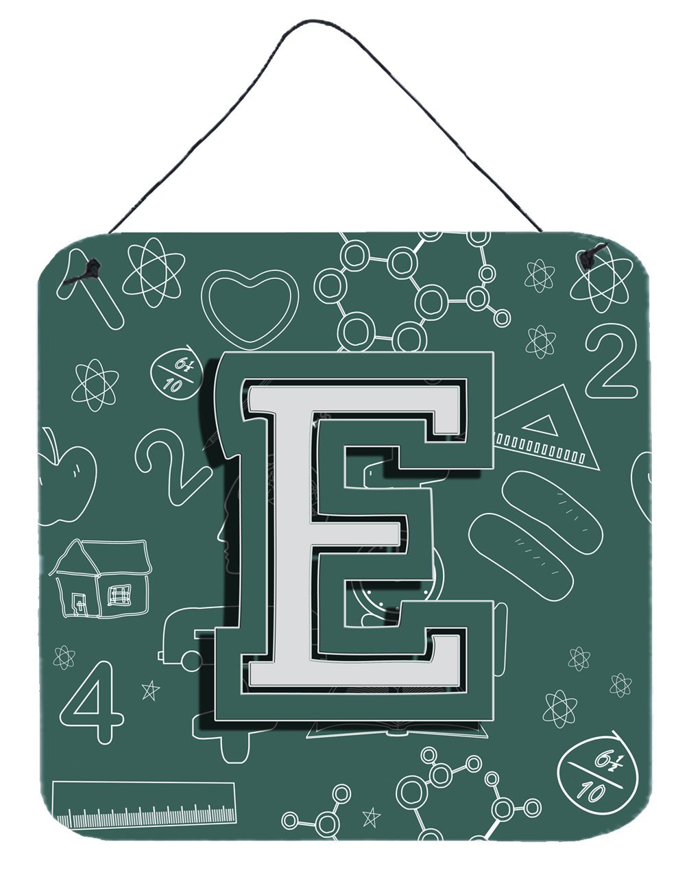 Letter E Back to School Initial Wall or Door Hanging Prints CJ2010-EDS66 by Caroline's Treasures