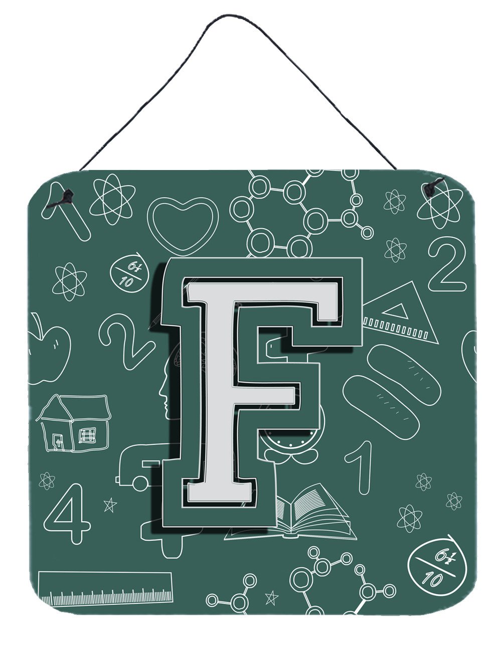 Letter F Back to School Initial Wall or Door Hanging Prints CJ2010-FDS66 by Caroline's Treasures