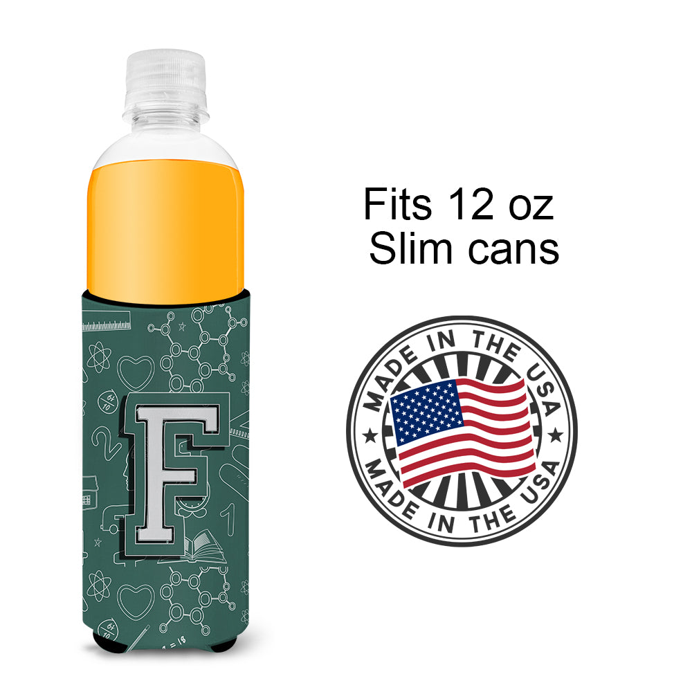 Letter F Back to School Initial Ultra Beverage Insulators for slim cans CJ2010-FMUK.
