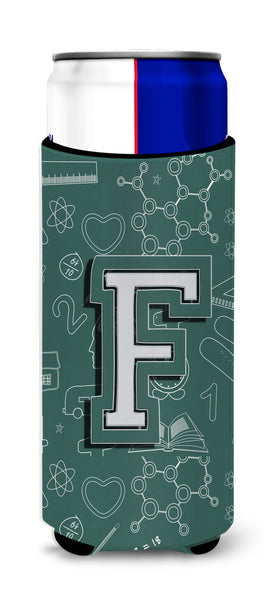 Letter F Back to School Initial Ultra Beverage Insulators for slim cans CJ2010-FMUK