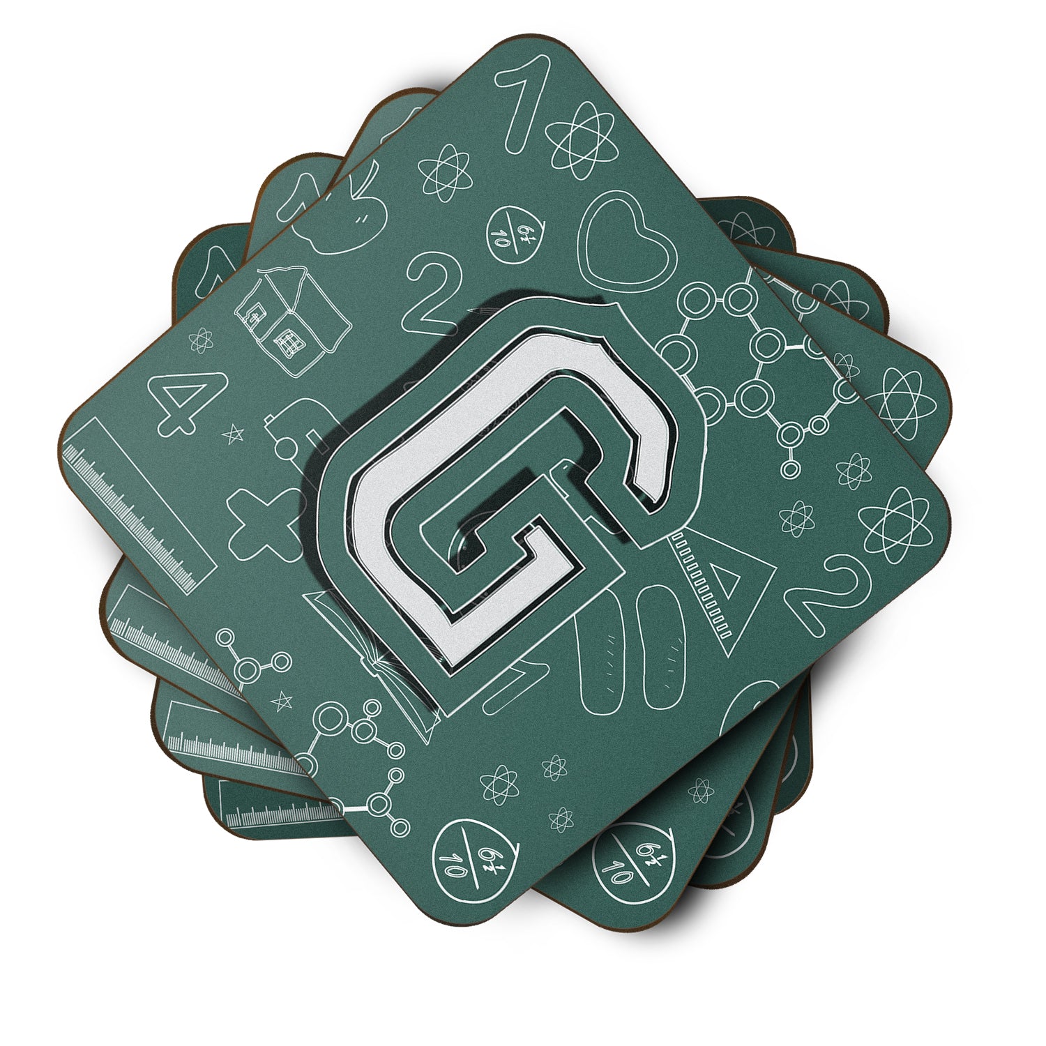 Set of 4 Letter G Back to School Initial Foam Coasters CJ2010-GFC - the-store.com