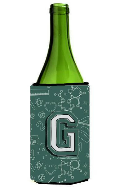 Letter G Back to School Initial Wine Bottle Beverage Insulator Hugger CJ2010-GLITERK by Caroline&#39;s Treasures