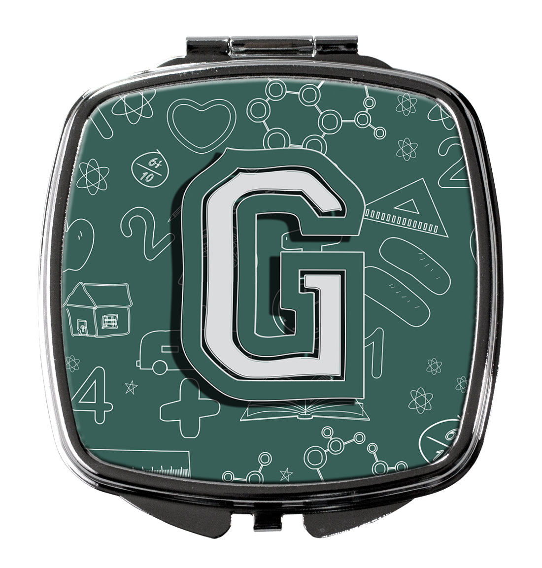 Caroline's Treasures Letter G Back to School Initial Compact Mirror – Stylish Purse Mirror with Artistic Covers CJ2010-GSCM