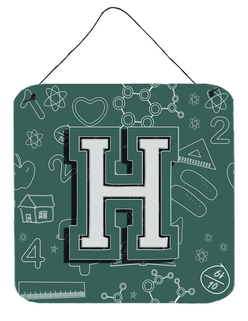 Letter H Back to School Initial Wall or Door Hanging Prints CJ2010-HDS66 by Caroline&#39;s Treasures