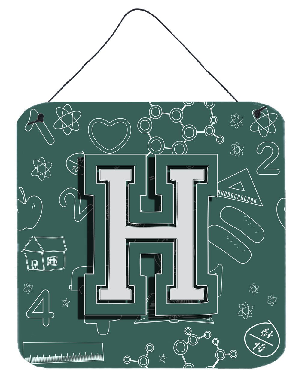 Letter H Back to School Initial Wall or Door Hanging Prints CJ2010-HDS66 by Caroline's Treasures