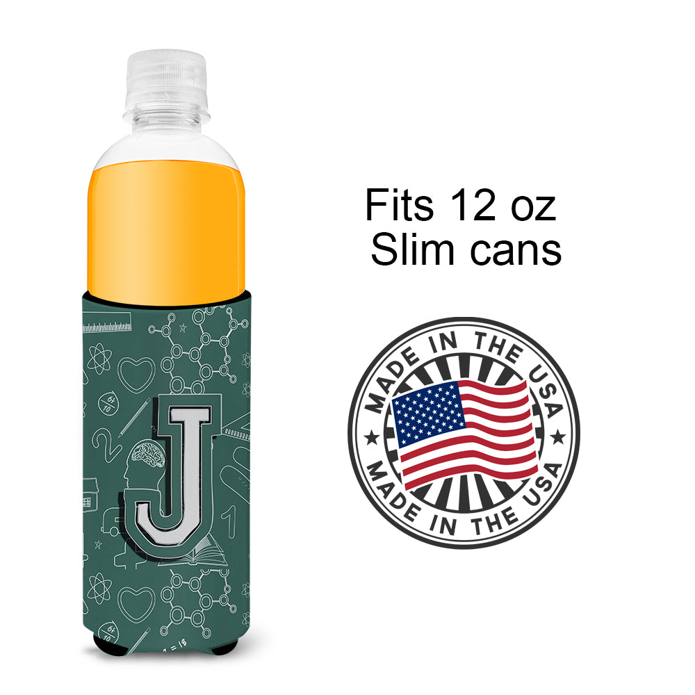 Lettre J Back to School Initial Ultra Beverage Isolateurs pour canettes minces CJ2010-JMUK