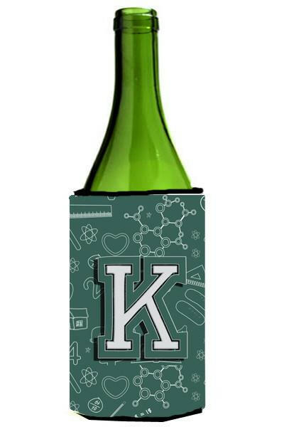 Letter K Back to School Initial Wine Bottle Beverage Insulator Hugger CJ2010-KLITERK by Caroline&#39;s Treasures
