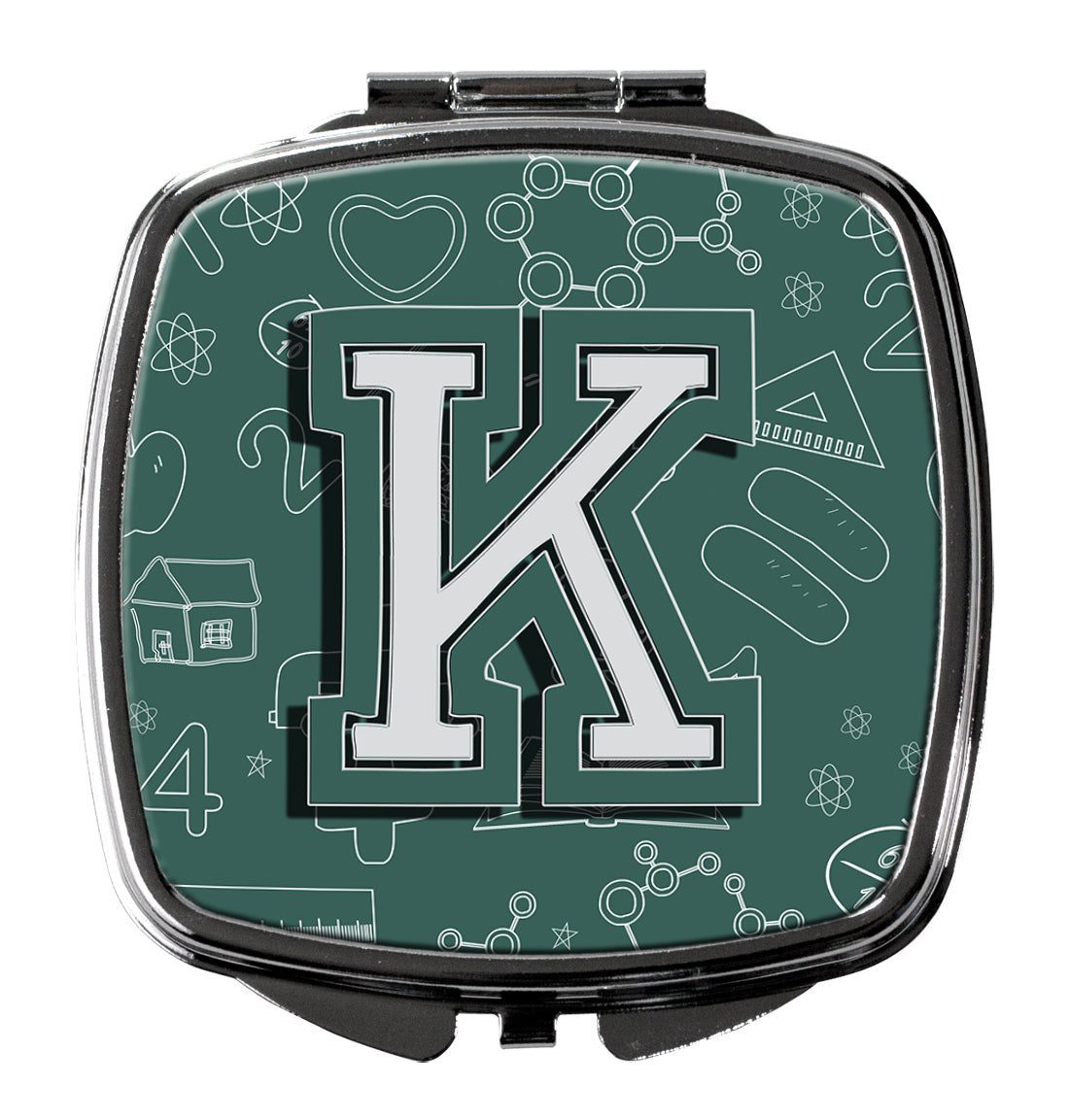Caroline's Treasures Letter K Back to School Initial Compact Mirror – Stylish Purse Mirror with Artistic Covers CJ2010-KSCM