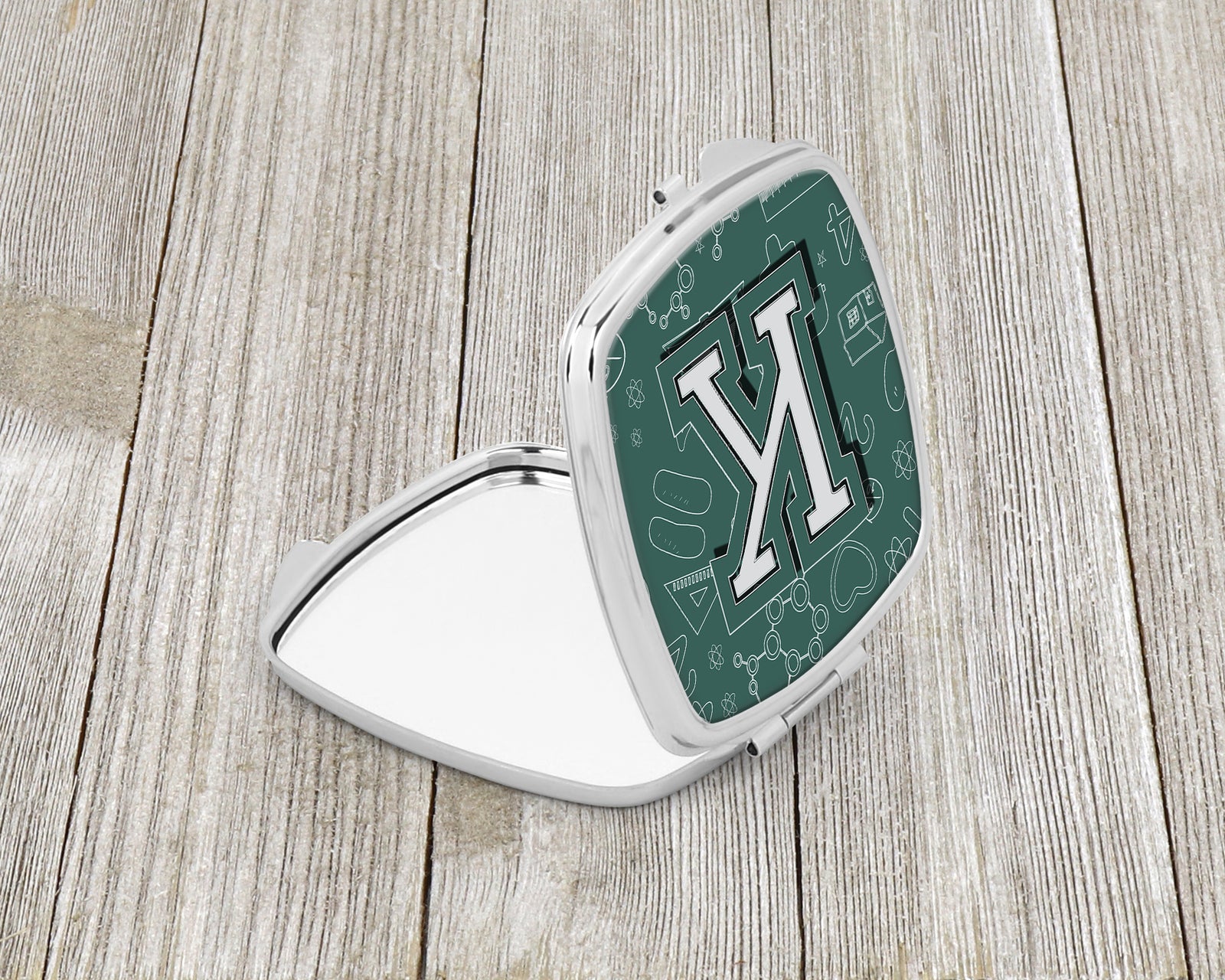 Caroline's Treasures Letter K Back to School Initial Compact Mirror – Stylish Purse Mirror with Artistic Covers CJ2010-KSCM