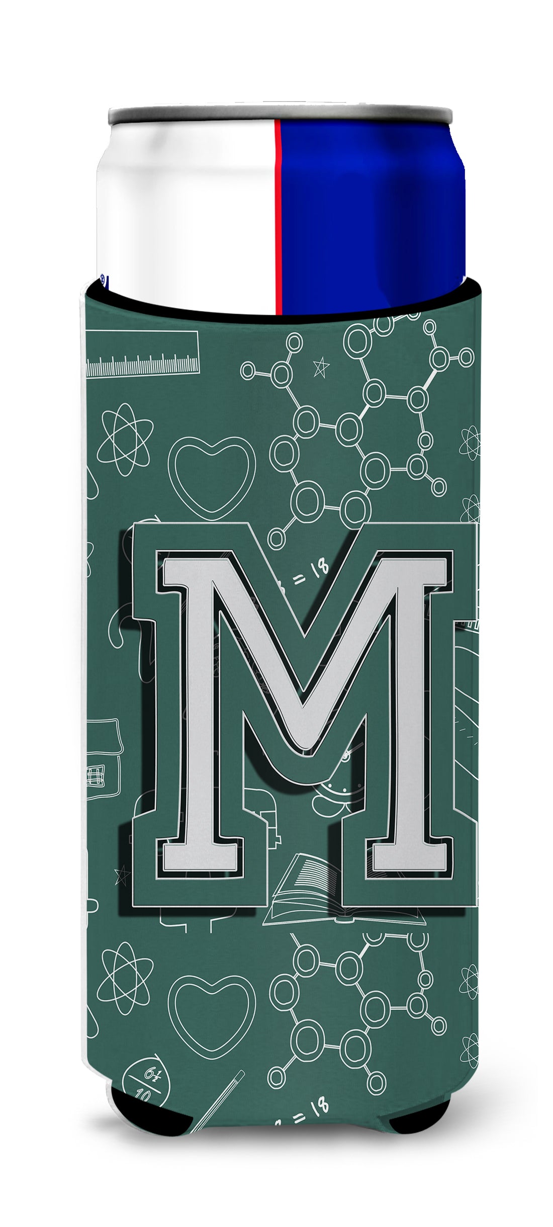 Letter M Back to School Initial Ultra Beverage Insulators for slim cans CJ2010-MMUK
