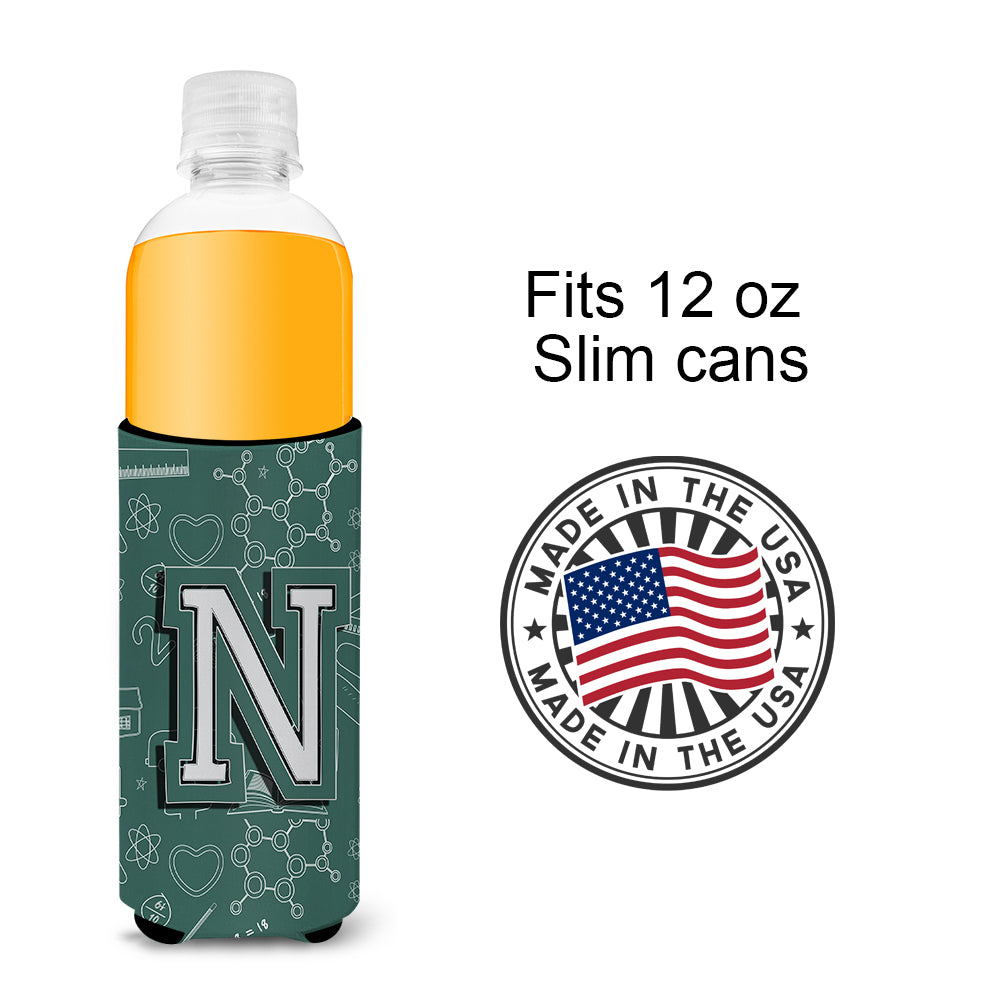 Letter N Back to School Initial Ultra Beverage Insulators for slim cans CJ2010-NMUK.