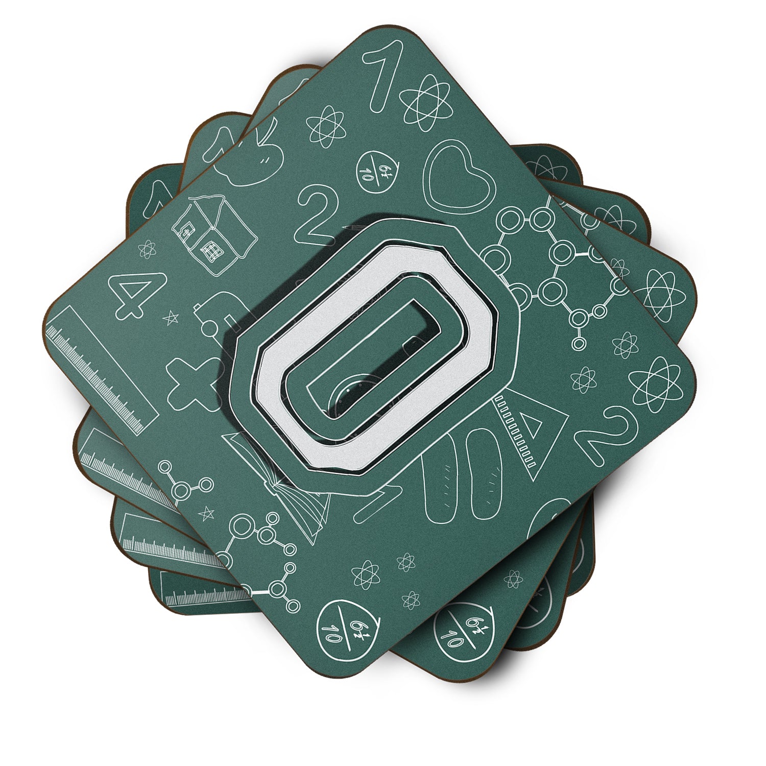 Set of 4 Letter O Back to School Initial Foam Coasters CJ2010-OFC - the-store.com