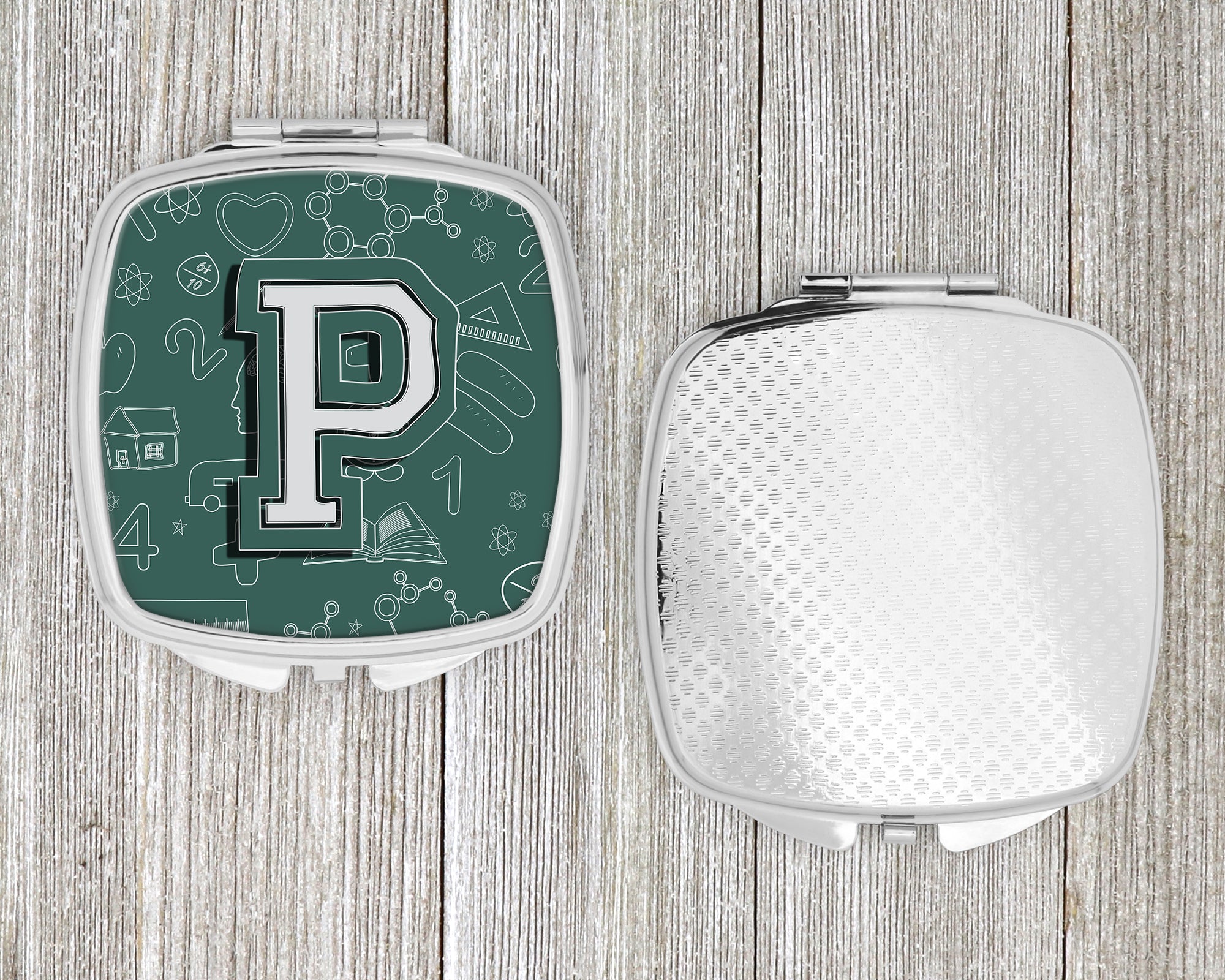 Letter P Back to School Initial Compact Mirror CJ2010-PSCM  the-store.com.