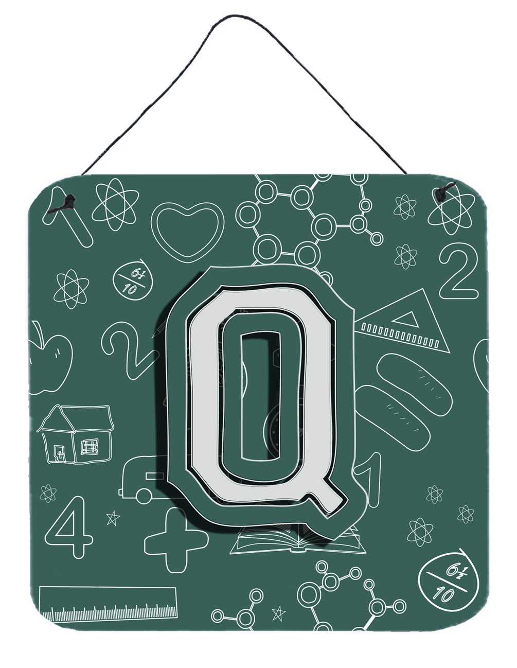 Letter Q Back to School Initial Wall or Door Hanging Prints CJ2010-QDS66 by Caroline's Treasures