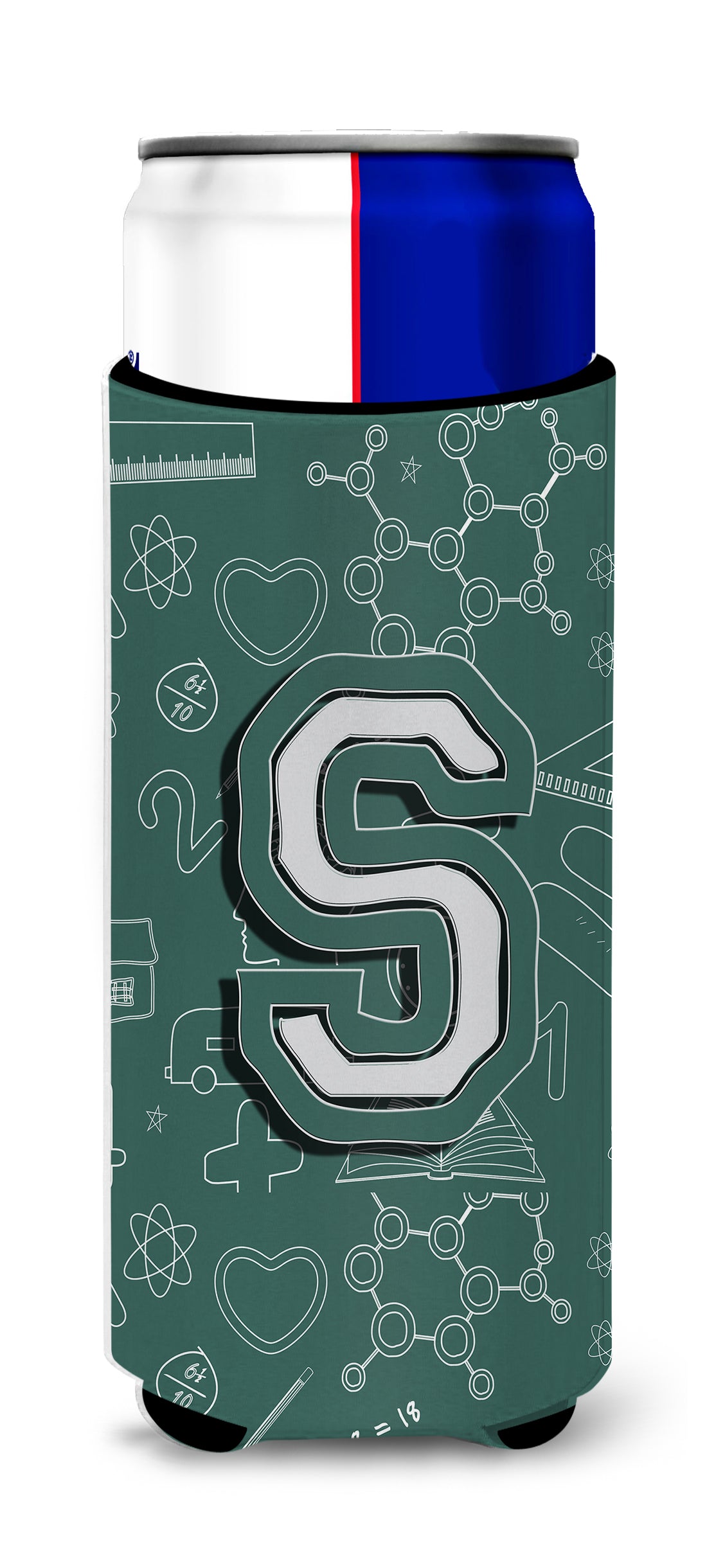 Letter S Back to School Initial Ultra Beverage Insulators for slim cans CJ2010-SMUK.