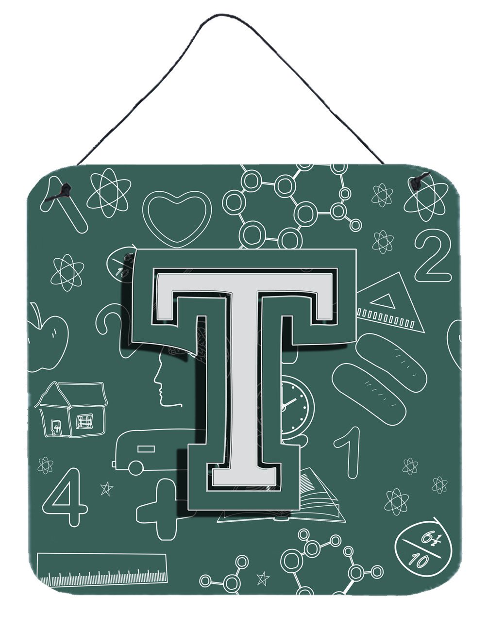 Letter T Back to School Initial Wall or Door Hanging Prints CJ2010-TDS66 by Caroline&#39;s Treasures