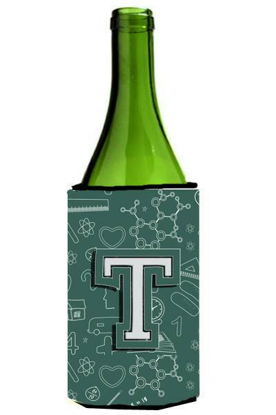 Letter T Back to School Initial Wine Bottle Beverage Insulator Hugger CJ2010-TLITERK by Caroline&#39;s Treasures