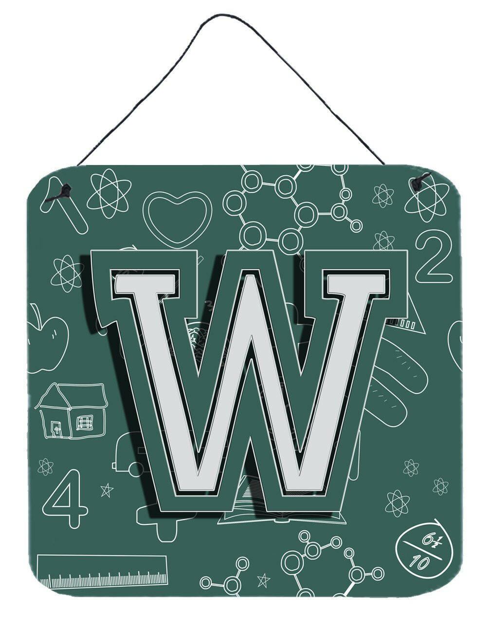 Letter W Back to School Initial Wall or Door Hanging Prints CJ2010-WDS66 by Caroline&#39;s Treasures