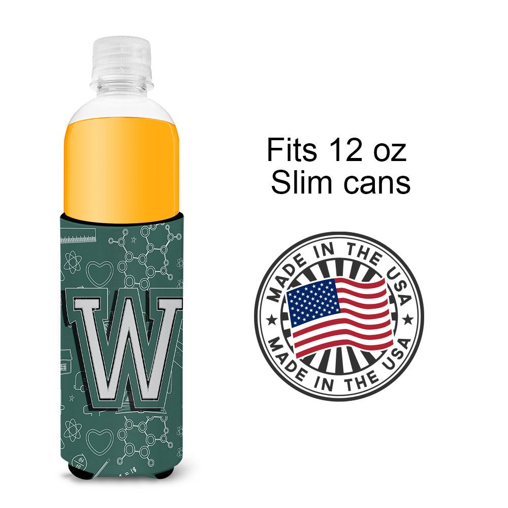Letter W Back to School Initial Ultra Beverage Insulators for slim cans CJ2010-WMUK.