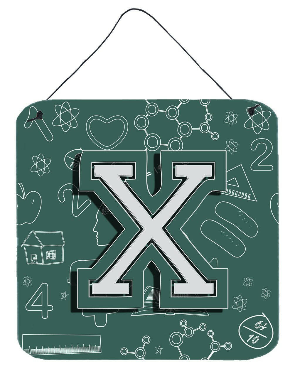Letter X Back to School Initial Wall or Door Hanging Prints CJ2010-XDS66 by Caroline&#39;s Treasures