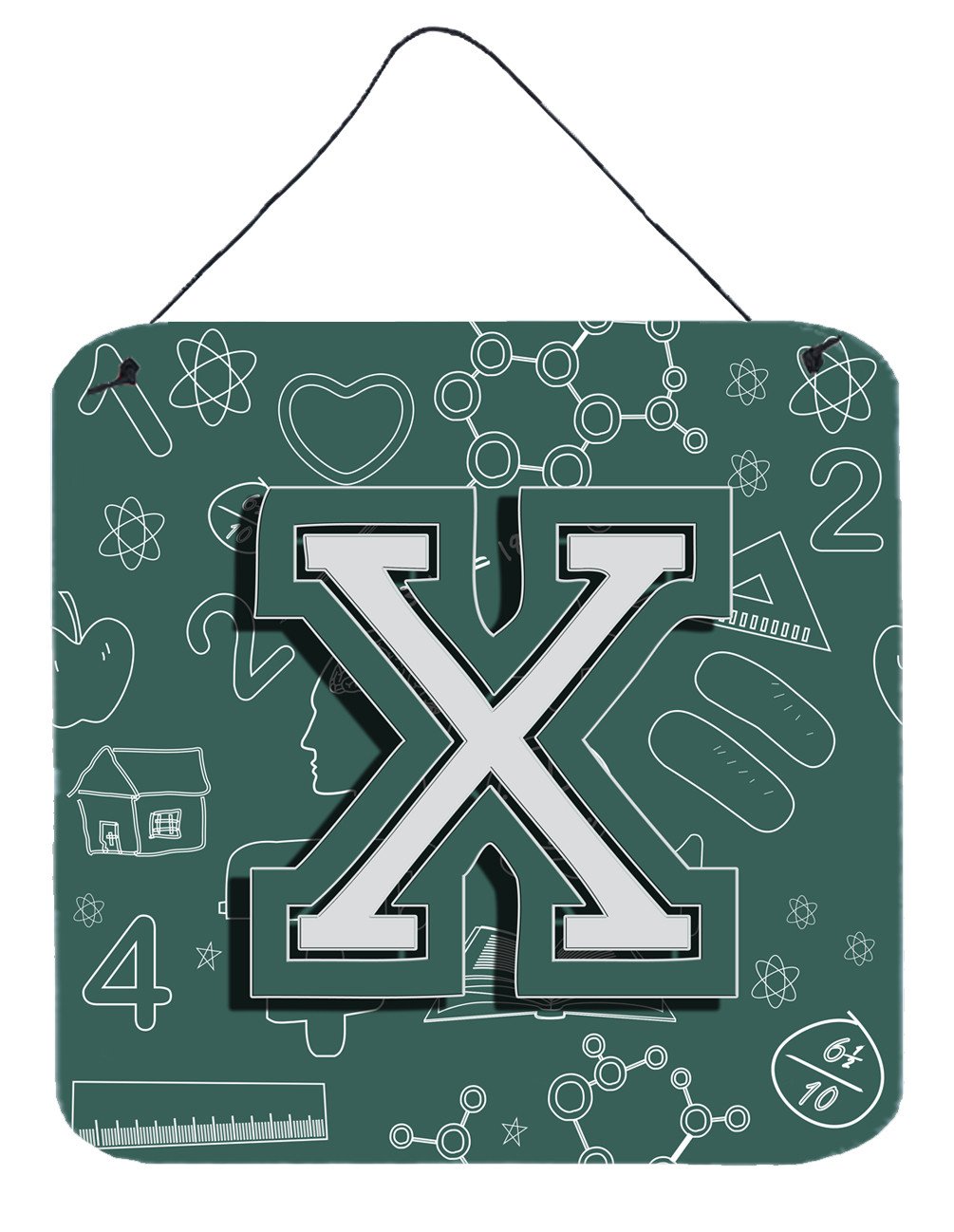 Letter X Back to School Initial Wall or Door Hanging Prints CJ2010-XDS66 by Caroline's Treasures