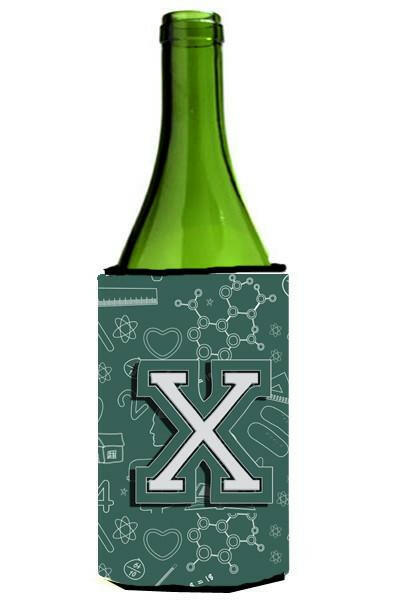 Letter X Back to School Initial Wine Bottle Beverage Insulator Hugger CJ2010-XLITERK by Caroline&#39;s Treasures