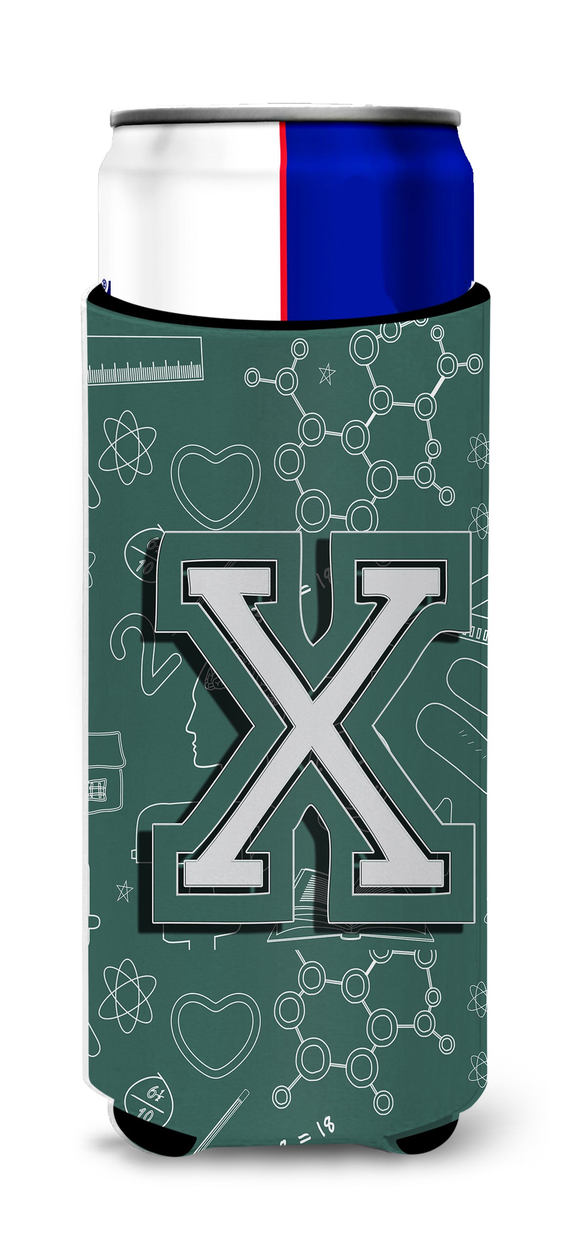 Letter X Back to School Initial Ultra Beverage Insulators for slim cans CJ2010-XMUK.