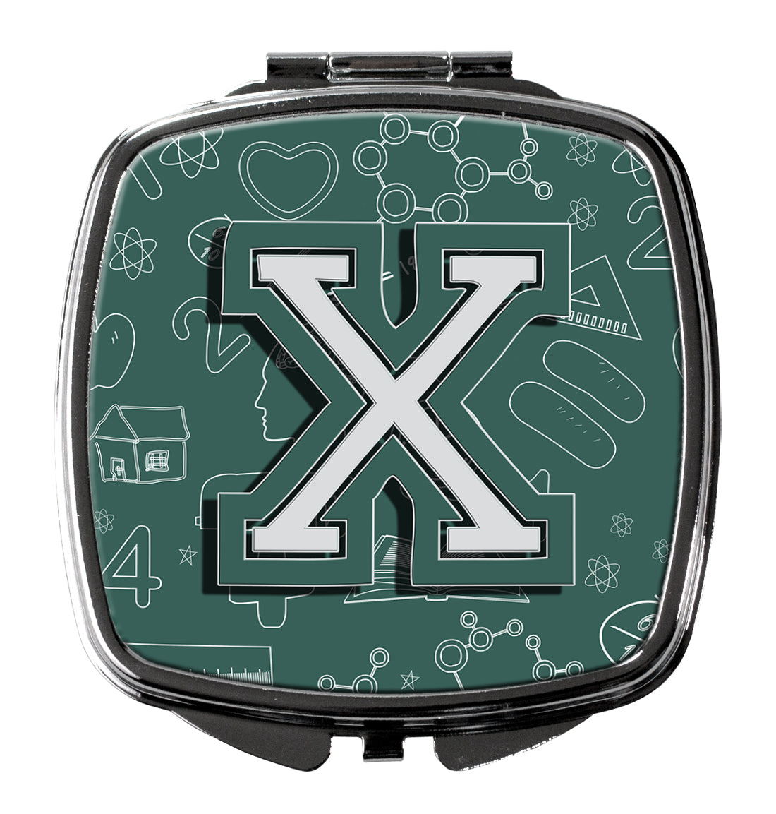 Caroline's Treasures Letter X Back to School Initial Compact Mirror – Stylish Purse Mirror with Artistic Covers CJ2010-XSCM