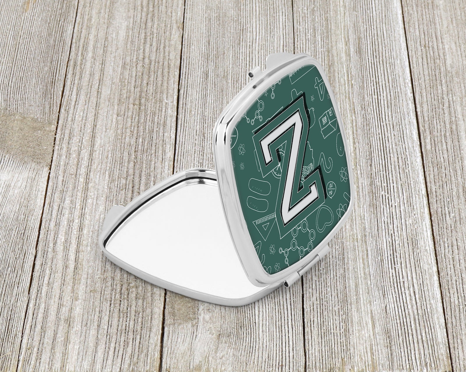 Caroline's Treasures Letter Z Back to School Initial Compact Mirror – Stylish Purse Mirror with Artistic Covers CJ2010-ZSCM