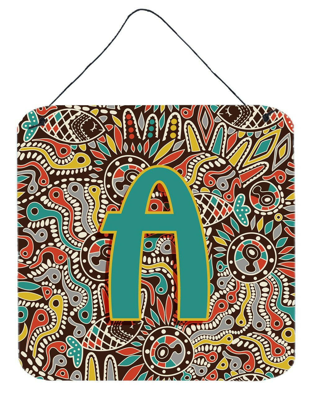 Letter A Retro Tribal Alphabet Initial Wall or Door Hanging Prints CJ2013-ADS66 by Caroline&#39;s Treasures
