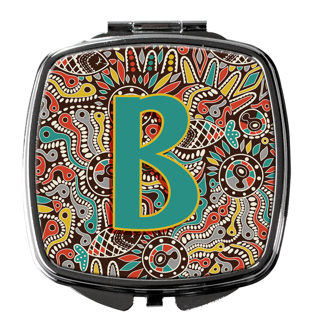 Letter B Retro Tribal Alphabet Initial Compact Mirror CJ2013-BSCM