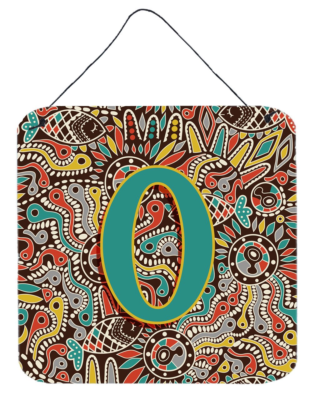 Letter O Retro Tribal Alphabet Initial Wall or Door Hanging Prints CJ2013-ODS66 by Caroline's Treasures