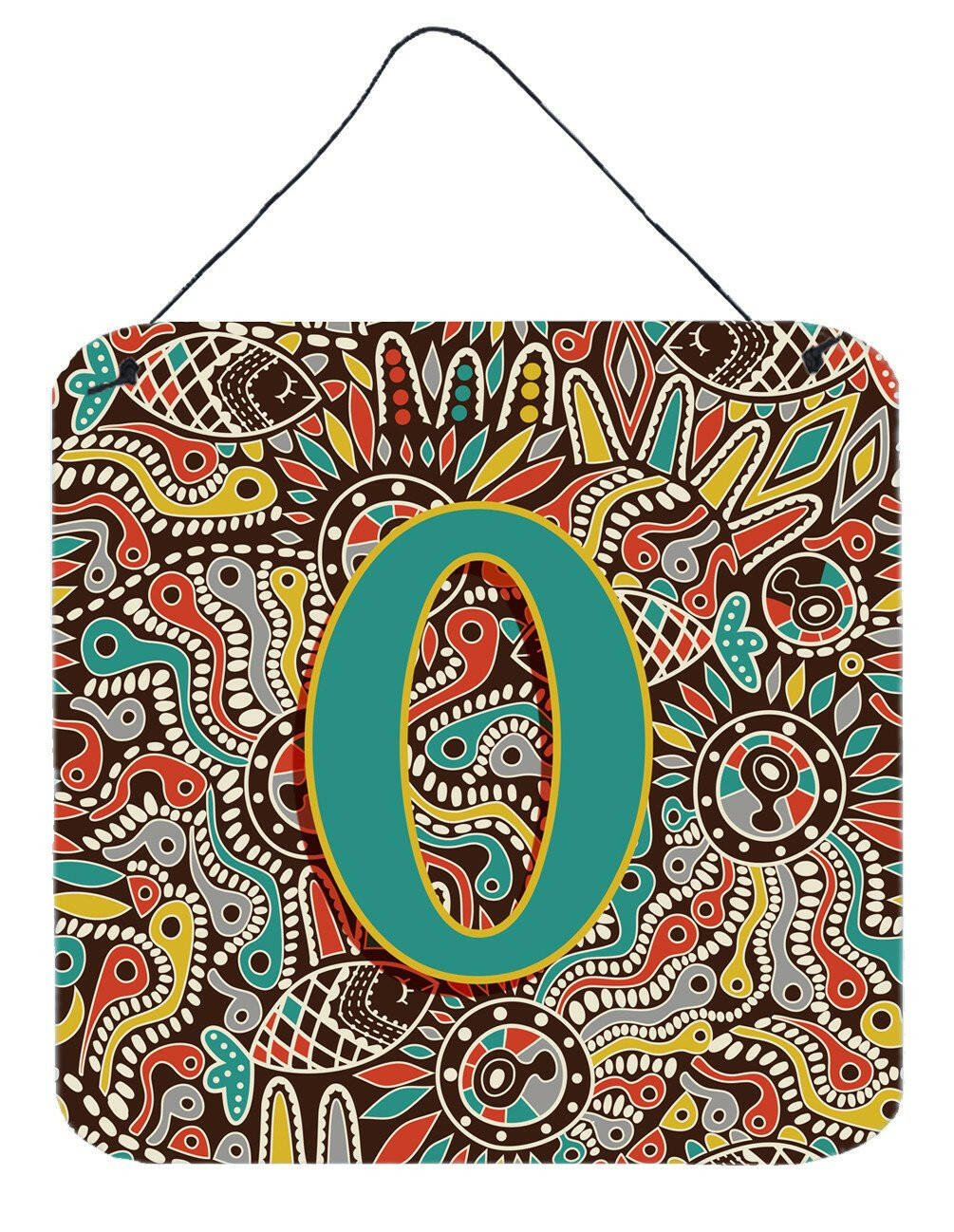 Letter O Retro Tribal Alphabet Initial Wall or Door Hanging Prints CJ2013-ODS66 by Caroline&#39;s Treasures