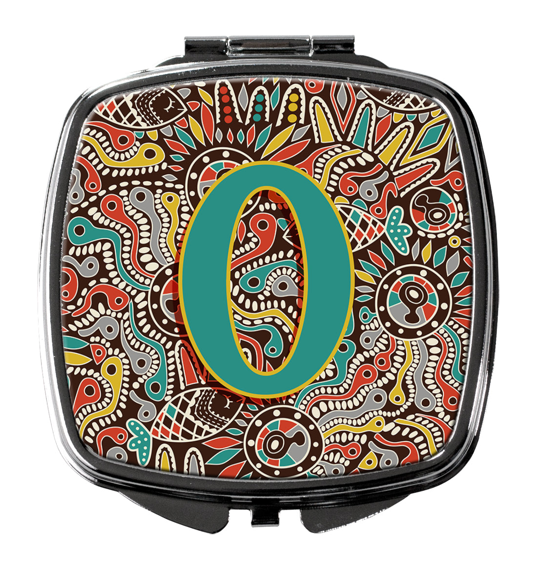 Letter O Retro Tribal Alphabet Initial Compact Mirror CJ2013-OSCM