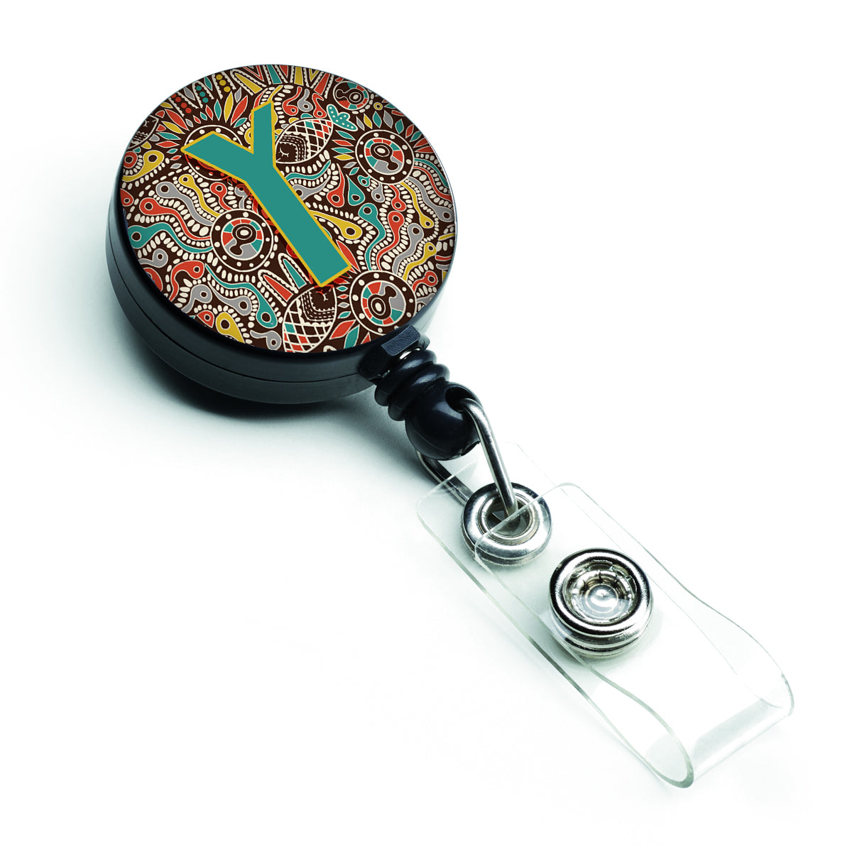 Caroline's Treasures Letter Y Retro Tribal Alphabet Initial Retractable Badge Reel CJ2013-YBR