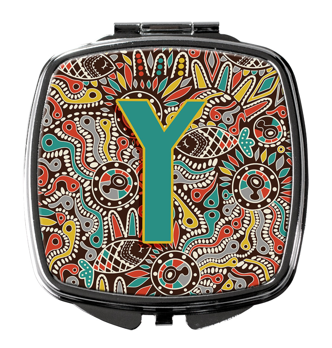 Letter Y Retro Tribal Alphabet Initial Compact Mirror CJ2013-YSCM