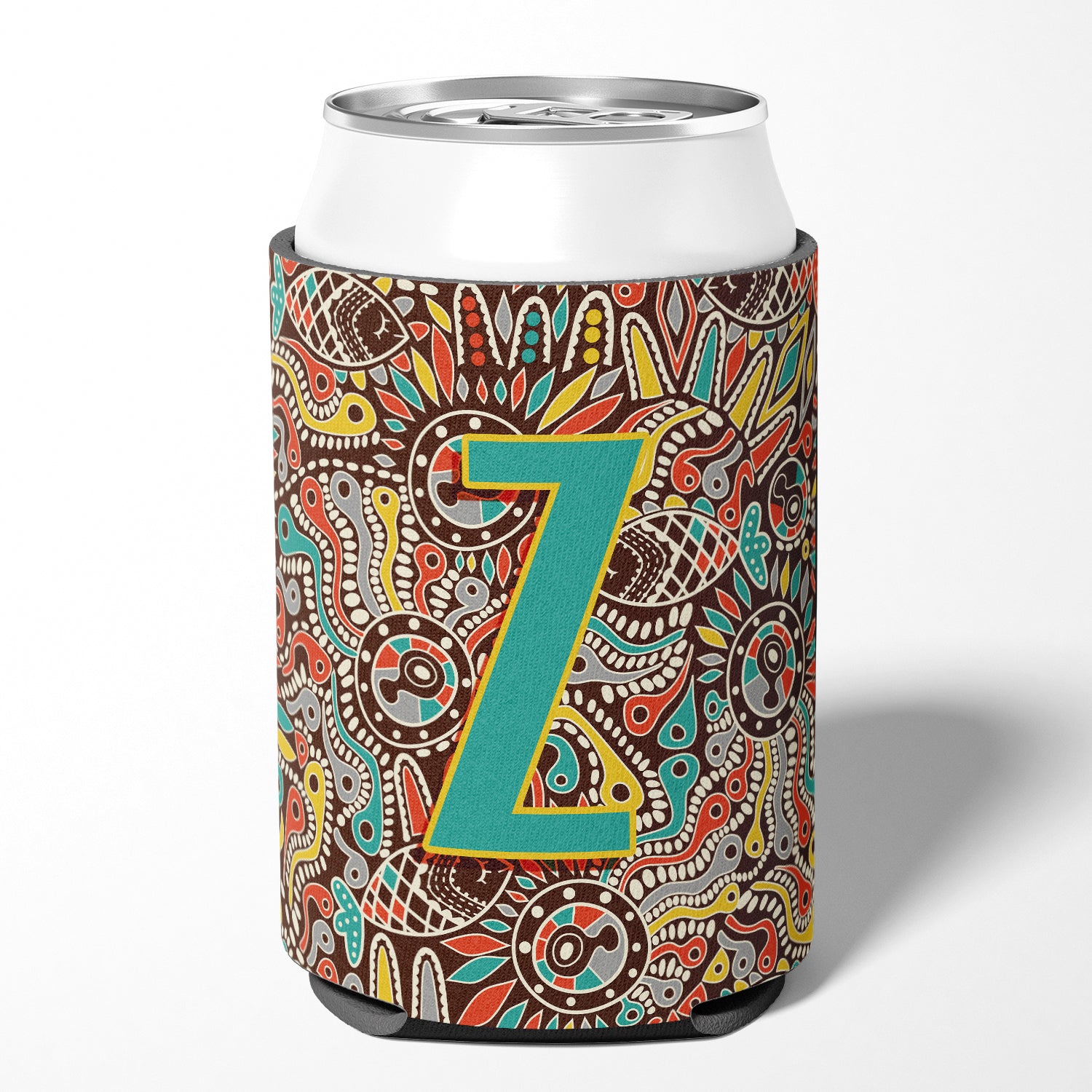 Letter Z Retro Tribal Alphabet Initial Can or Bottle Hugger CJ2013-ZCC.