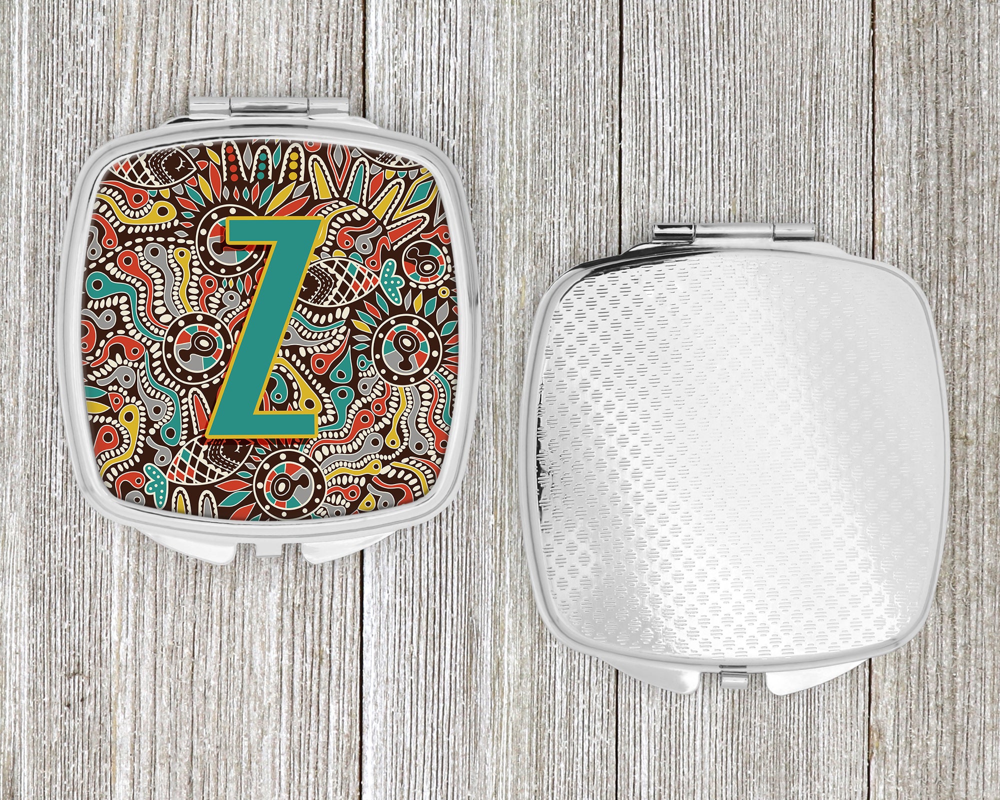Letter Z Retro Tribal Alphabet Initial Compact Mirror CJ2013-ZSCM