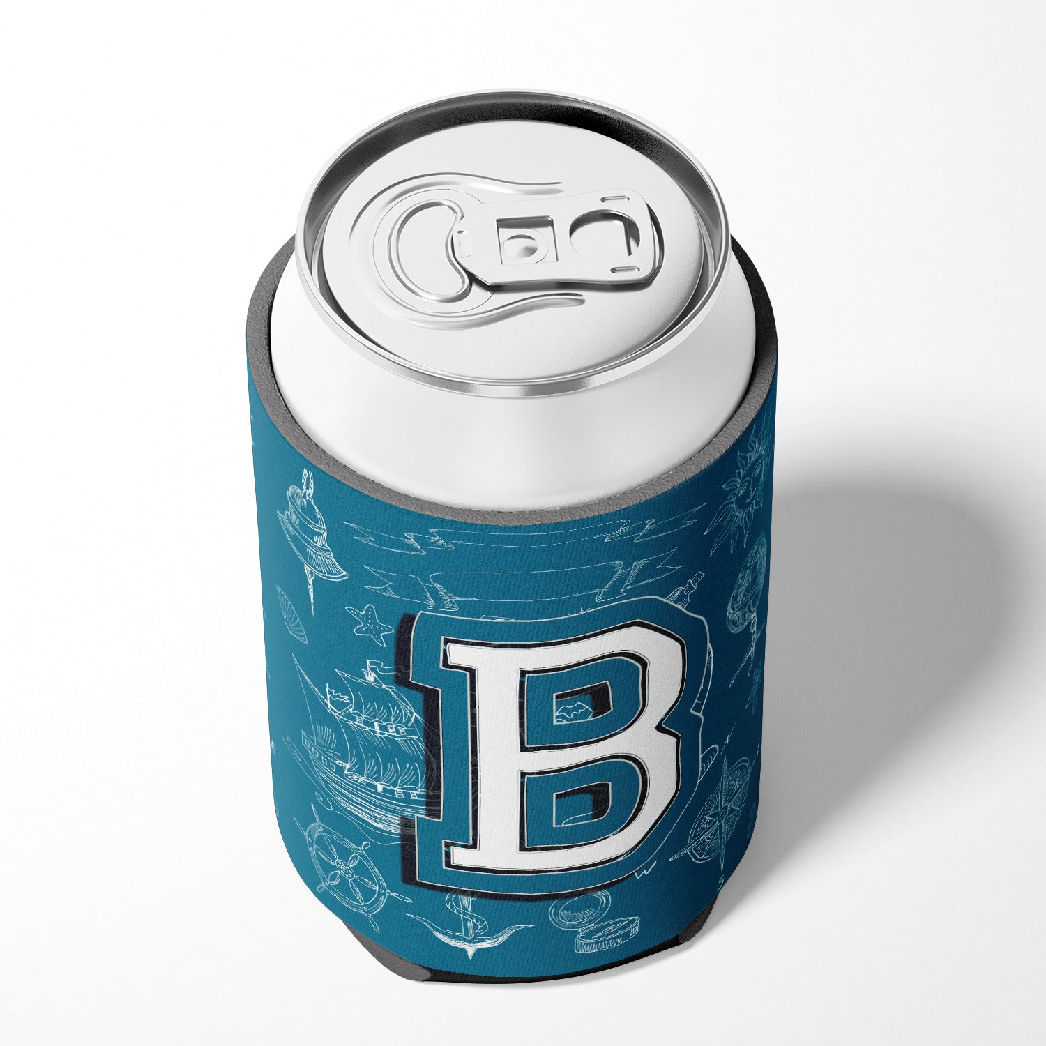 Letter B Sea Doodles Initial Alphabet Can or Bottle Hugger CJ2014-BCC.