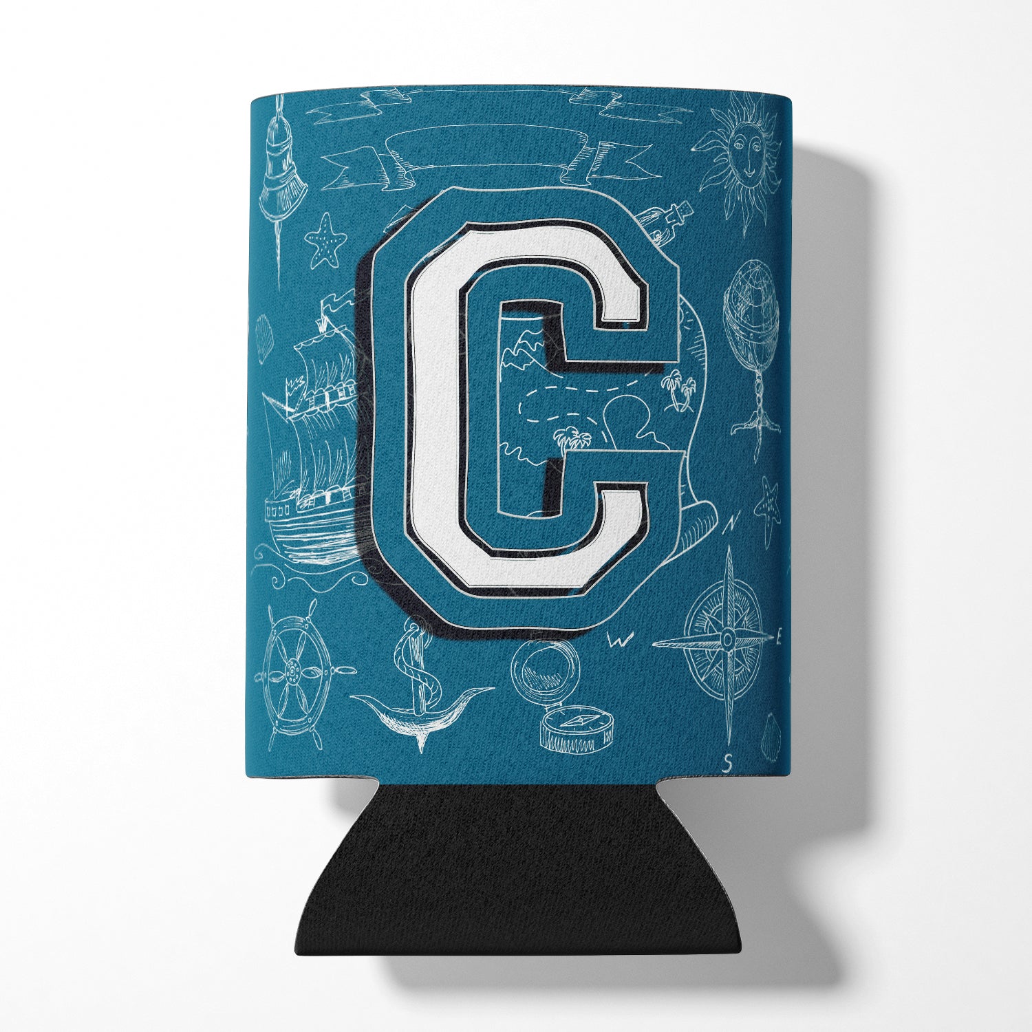 Letter C Sea Doodles Initial Alphabet Can or Bottle Hugger CJ2014-CCC