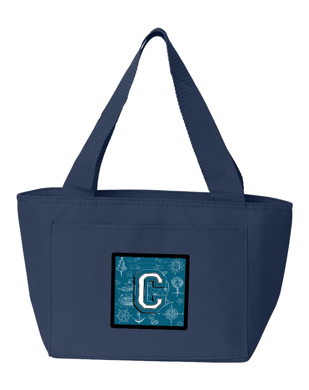 Letter C Sea Doodles Initial Alphabet Lunch Bag CJ2014-CNA-8808 by Caroline&#39;s Treasures