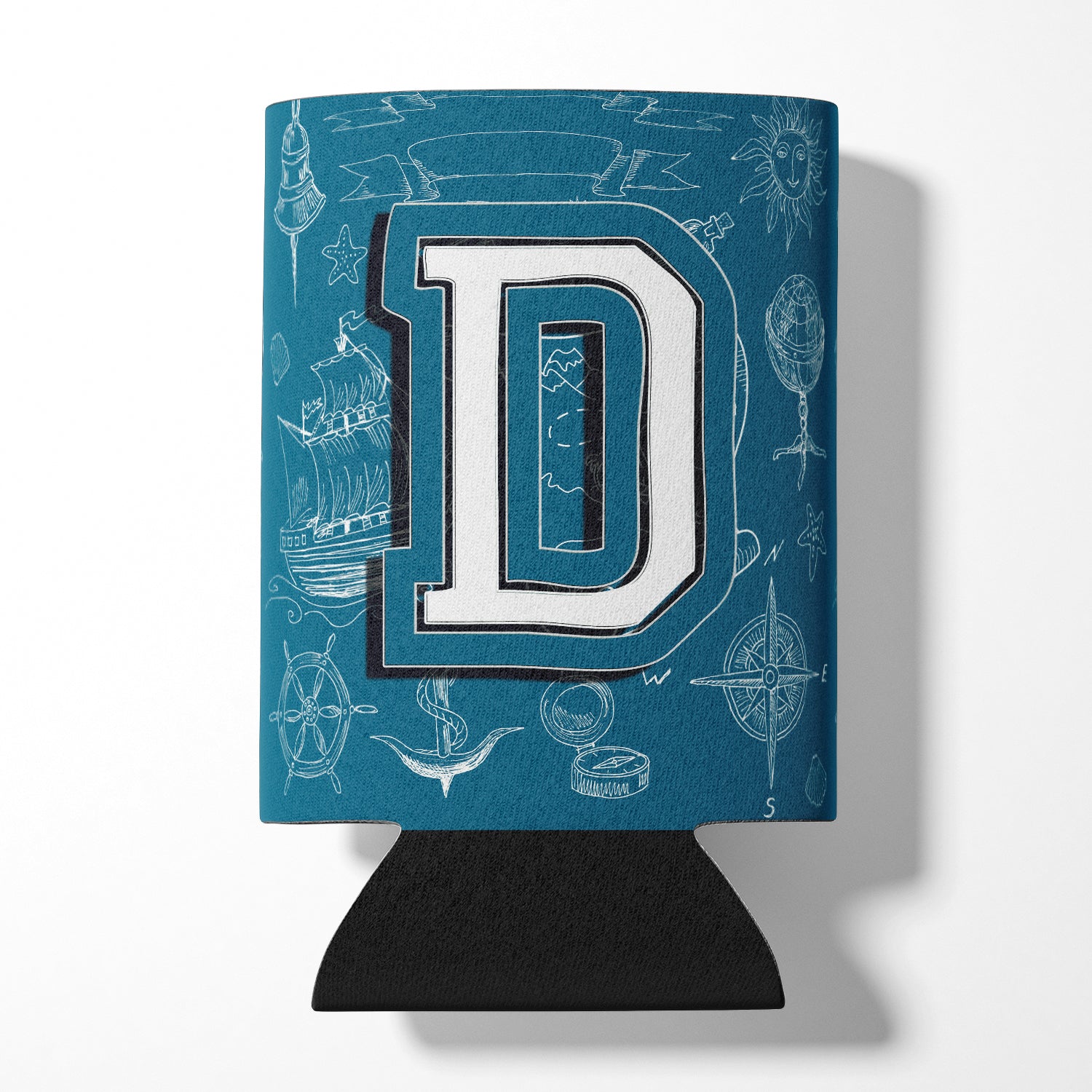 Letter D Sea Doodles Initial Alphabet Can or Bottle Hugger CJ2014-DCC