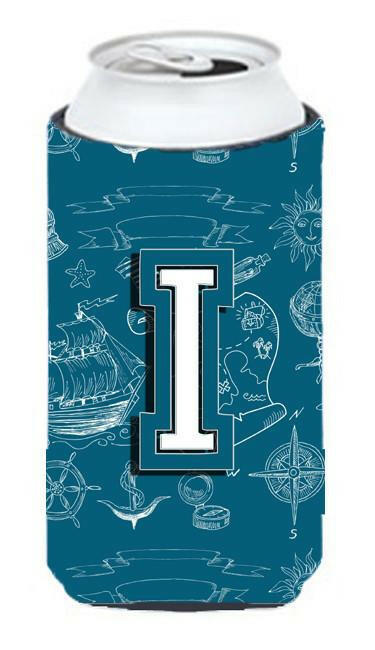 Letter I Sea Doodles Initial Alphabet Tall Boy Beverage Insulator Hugger CJ2014-ITBC by Caroline&#39;s Treasures